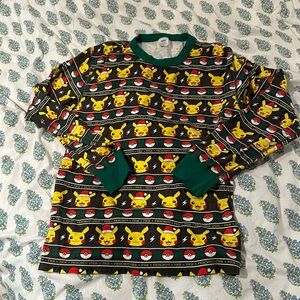 Hanna Andersson Christmas pikachu long sleeve adult pajama top size L